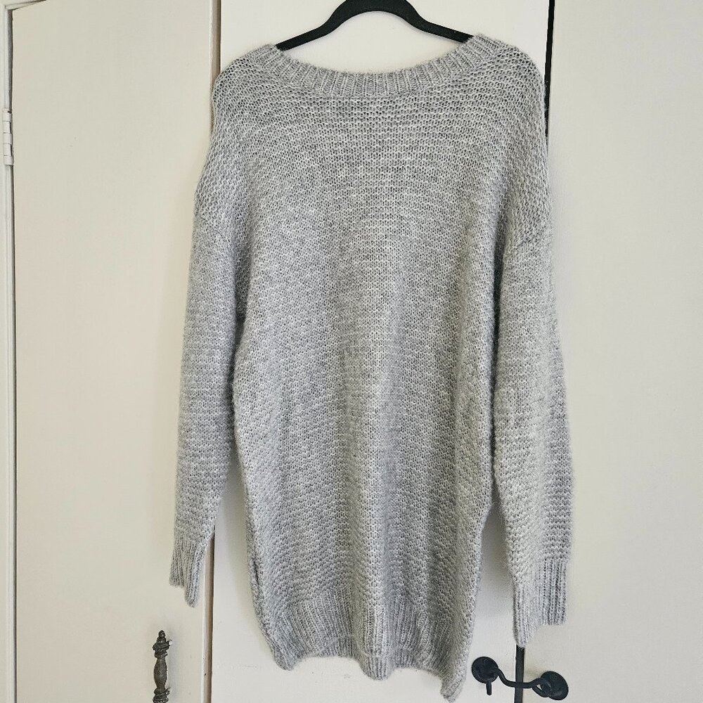 Lumiere Oversize Long Sleeve Sweater Dress Size S - Heather Grey